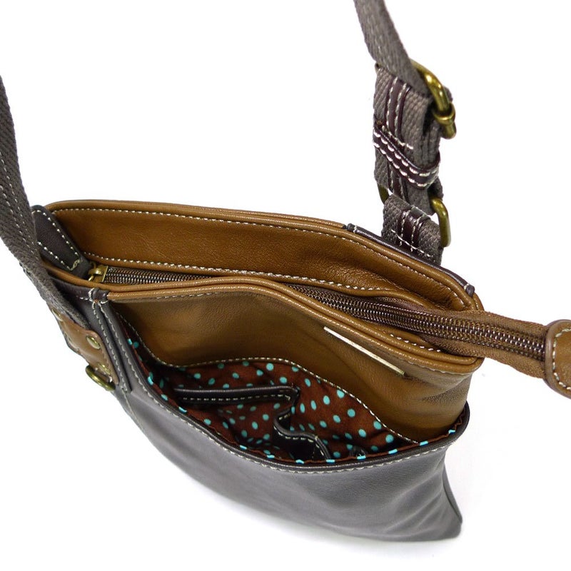CHALA SWING Pack Smartphone Cross-Body Purse Purse Charm (Brown_ Dragonfly With Teal Flower) - Image 5